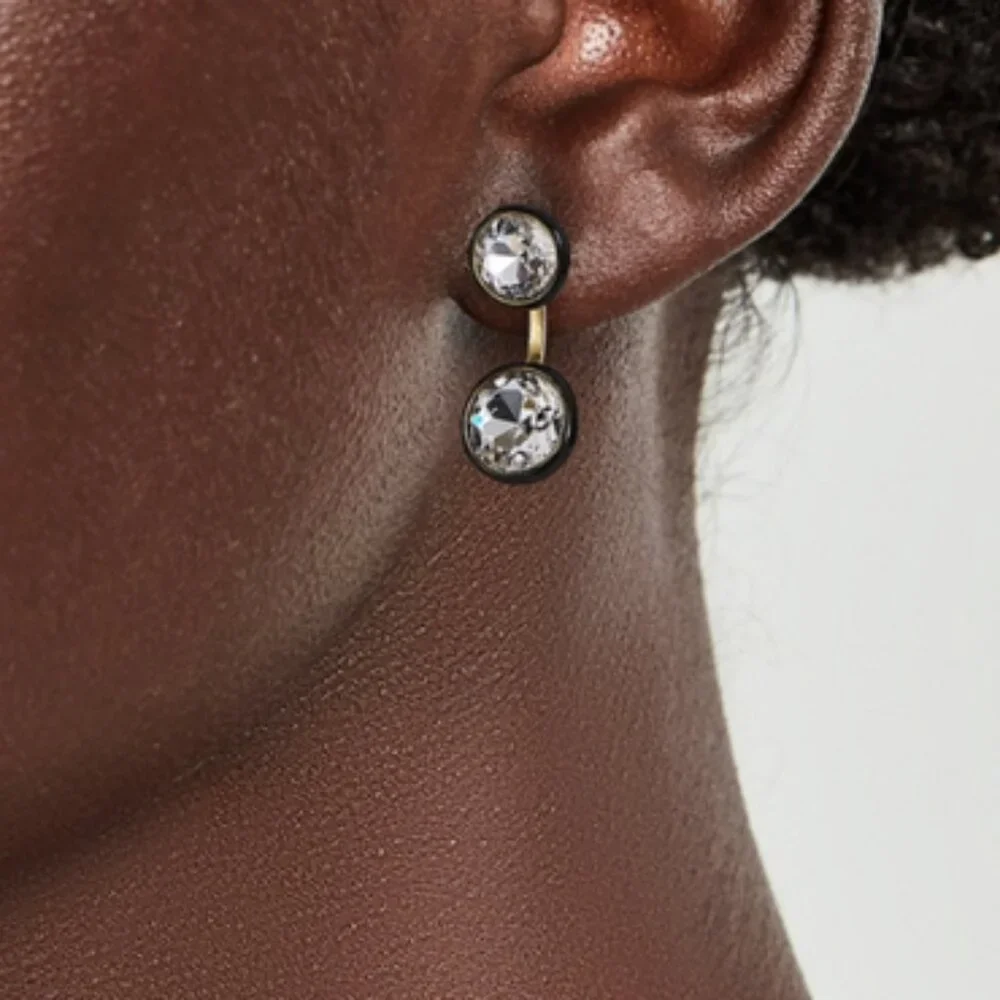 Roxanne Assoulin Enameled Bezel Double Stone Floating Earrings_5